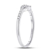 10k White Gold Womens Round Diamond Knot Stackable Band Ring 1/5 Cttw