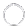 10k White Gold Womens Round Diamond Knot Stackable Band Ring 1/5 Cttw