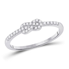  10k White Gold Womens Round Diamond Knot Stackable Band Ring 1/5 Cttw