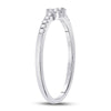 10k White Gold Womens Round Diamond Heart Stackable Band Ring 1/8 Cttw