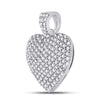 14k White Gold Womens Round Diamond Charmed Heart Pendant 1 Cttw