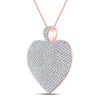 14k Rose Gold Womens Round Diamond Charmed Heart Pendant 2 Cttw