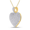 14k Yellow Gold Womens Round Diamond Charmed Heart Pendant 1 Cttw