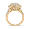 14k Yellow Gold Womens Round Diamond Flower Cluster Ring 1-5/8 Cttw