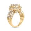 14k Yellow Gold Womens Round Diamond Teardrop Pear Cluster Ring 1-1/2 Cttw