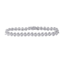  14k White Gold Womens Round Diamond Tennis Bracelet 1 Cttw