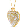 14k Yellow Gold Womens Round Diamond Heart Pendant 3 Cttw
