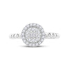 10k White Gold Womens Baguette Diamond Circle Cluster Ring 1/4 Cttw