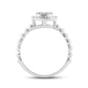 10k White Gold Womens Baguette Diamond Circle Cluster Ring 1/4 Cttw