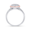 10k Two-tone Gold Womens Round Diamond Rope Marquise-shape Cluster Ring 3/8 Cttw