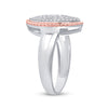 10k Two-tone Gold Womens Round Diamond Rope Marquise-shape Cluster Ring 3/8 Cttw