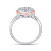 10k Two-tone Gold Womens Round Diamond Rope Heart Ring 1/3 Cttw