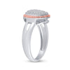 10k Two-tone Gold Womens Round Diamond Rope Heart Ring 1/3 Cttw