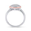 10k Two-tone Gold Womens Round Diamond Rope Flower Cluster Ring 1/3 Cttw