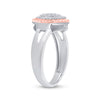 10k Two-tone Gold Womens Round Diamond Rope Flower Cluster Ring 1/3 Cttw