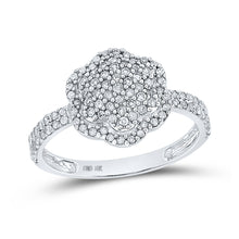  10k White Gold Womens Round Diamond Fashion Ring 1/2 Cttw