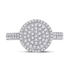 10k White Gold Womens Round Diamond Cluster Ring 1/2 Cttw