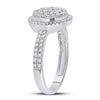 10k White Gold Womens Round Diamond Cluster Ring 1/2 Cttw