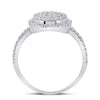 10k White Gold Womens Round Diamond Cluster Ring 1/2 Cttw