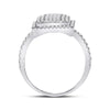 10k White Gold Womens Round Diamond Square Cluster Ring 1/2 Cttw