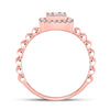 10k Rose Gold Womens Round Diamond Square Cluster Ring 1/3 Cttw