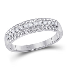  10k White Gold Womens Round Diamond Wedding Anniversary Band 1/4 Cttw