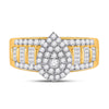10k Yellow Gold Round Diamond Teardrop Bridal Wedding Engagement Ring 1 Cttw