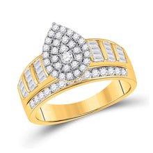  10k Yellow Gold Round Diamond Teardrop Bridal Wedding Engagement Ring 1 Cttw