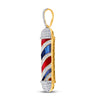 10k Yellow Gold Mens Round Diamond Barber Pole Charm Pendant 3/8 Cttw