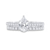14k White Gold Pear Diamond Bridal Wedding Ring Band Set 1-1/4 Cttw