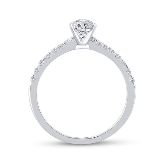 14k White Gold Pear Diamond Bridal Wedding Ring Band Set 1-1/4 Cttw