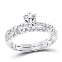  14k White Gold Oval Diamond Bridal Wedding Ring Band Set 1 Cttw