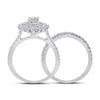 14k White Gold Oval Diamond Bridal Wedding Ring Band Set 1 Cttw