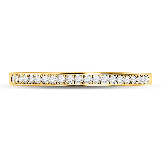 14k Yellow Gold Womens Round Diamond Wedding Band 1/6 Cttw