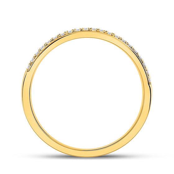 14k Yellow Gold Womens Round Diamond Wedding Band 1/6 Cttw