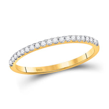  14k Yellow Gold Womens Round Diamond Wedding Band 1/6 Cttw