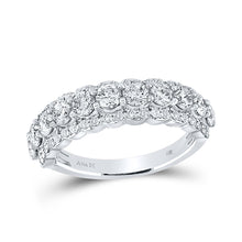  14k White Gold Womens Round Diamond Anniversary Band Ring 1-3/4 Cttw