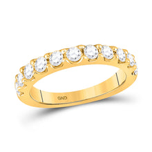  14k Yellow Gold Womens Round Diamond Wedding Single Row Band 7/8 Cttw