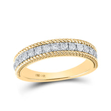  14k Yellow Gold Womens Round Diamond Rope Band Ring 1/2 Cttw
