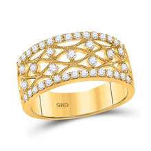  14k Yellow Gold Womens Round Diamond Band Ring 5/8 Cttw