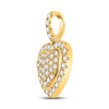 14k Yellow Gold Womens Round Diamond Heart Pendant 1/4 Cttw