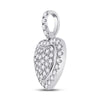 14k White Gold Womens Round Diamond Heart Pendant 1/4 Cttw
