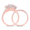 14k Rose Gold Princess Marquise Diamond Bridal Wedding Ring Band Set 1-3/4 Cttw
