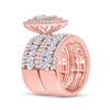 14k Rose Gold Baguette Diamond Square Bridal Wedding Ring Band Set 3-1/2 Cttw