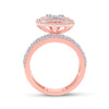 14k Rose Gold Baguette Diamond Square Bridal Wedding Ring Band Set 3-1/2 Cttw