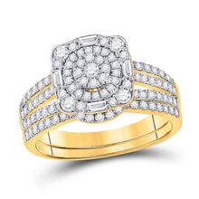  14k Yellow Gold Round Diamond Bridal Wedding Ring Band Set 1 Cttw