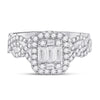 14k White Gold Baguette Diamond Bridal Wedding Ring Band Set 1 Cttw