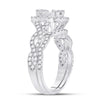 14k White Gold Baguette Diamond Bridal Wedding Ring Band Set 1 Cttw