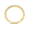 14k Yellow Gold Womens Round Diamond Wedding Single Row Band 3/4 Cttw