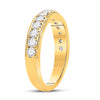14k Yellow Gold Womens Round Diamond Wedding Single Row Band 3/4 Cttw
